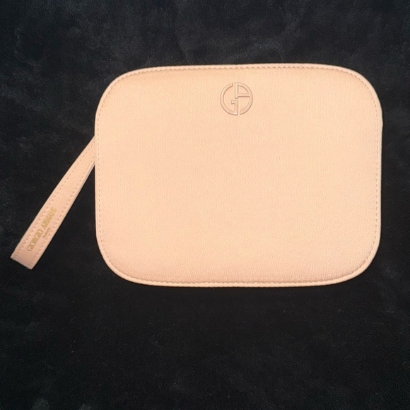 Giorgio Armani Pouch blush pink nude cosmetic toiletry case holder/ wristlet - Picture 15 of 15